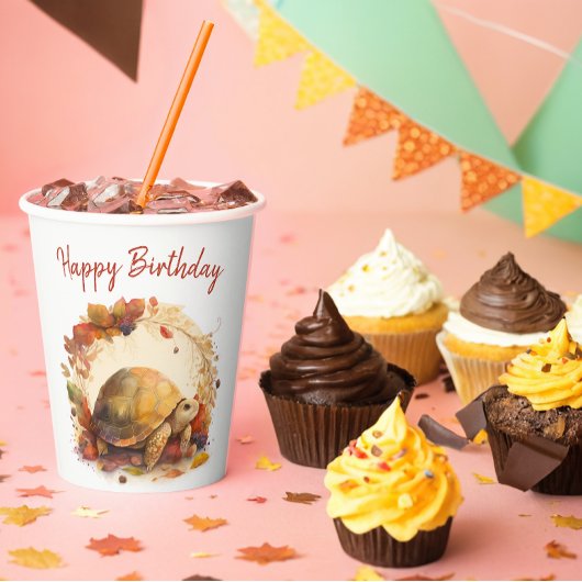 Herfst / Herfstvibes Tortoise - Verjaardagsfeest - Papieren Bekers