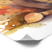 Herfst / Herfstvibes Waterverf Kitten - Kinder Poster (Hoek)