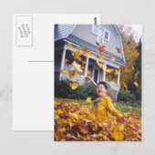 Herfst Herinner je wanneer bladeren waren om in te Briefkaart (Voorkant / Achterkant)