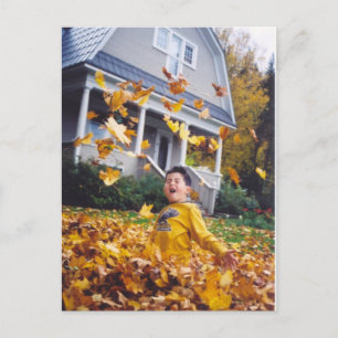 Herfst Herinner je wanneer bladeren waren om in te Briefkaart