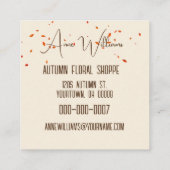 Herfst Herten Antlers Bloemenboeket Vierkante Visitekaartje (Achterkant)