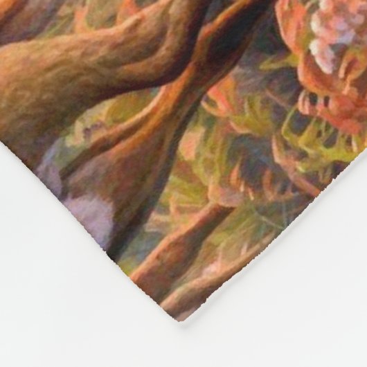 Herfst herten bokken doet bos weide fleece deken (Hoek)