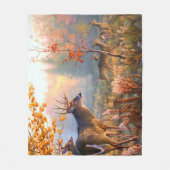 Herfst herten bokken doet bos weide fleece deken (Voorkant)