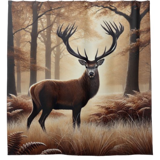 Herfst Herten Douchegordijn (Voorkant)