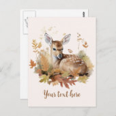 Herfst Herten Fawn herfstbladeren Briefkaart (Voorkant / Achterkant)