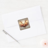 Herfst Herten Gewei Boeket Vierkante Sticker (Envelop)