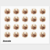 Herfst Herten Geweibloemstuk Ronde Sticker (Vel)