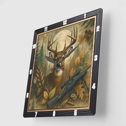 Herfst Herten Hunter's Forest Vierkante Klok (Hoek)