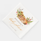 Herfst Herten Pompoen & Zonnebloemen Baby shower Servet (Hoek)