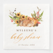 Herfst Herten Pompoen & Zonnebloemen Baby shower Servet (Voorkant)