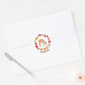 Herfst herten ronde sticker (Envelop)