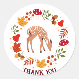 Herfst herten ronde sticker
