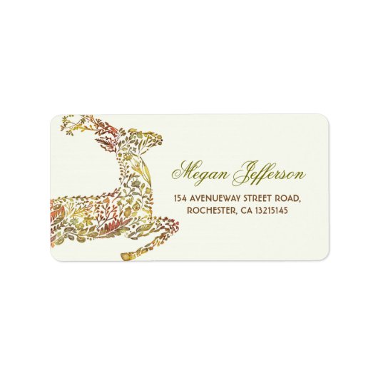 Herfst Herten Woodland bruiloft Adresetiketten Etiket (Voorkant)