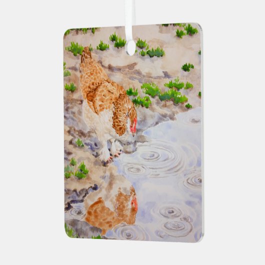 Herfst het Chicken Ornament (Voorkant links)