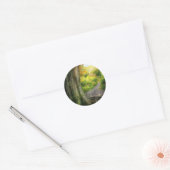 Herfst - Het pad naar oma's huis Ronde Sticker (Envelop)