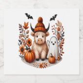 Herfst Highland Koe Ghost, Herfst Sparkling Wijnetiket (Enkel label)