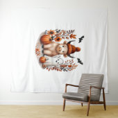 Herfst Highland Koe Ghost, Herfst Wandkleed (In Situ (horizontaal))