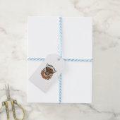 Herfst Highland Koe Met Hart Bril Cadeaulabel (Met Touw)