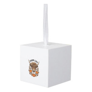 Herfst Highland Koe Met Hart Bril Decoratie