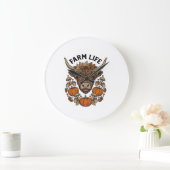 Herfst Highland Koe Met Hart Bril Grote Klok (Huis)