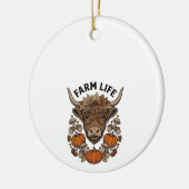 Herfst Highland Koe Met Hart Bril Keramisch Ornament (Links)