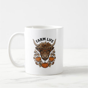 Herfst Highland Koe Met Hart Bril Koffiemok