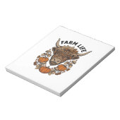 Herfst Highland Koe Met Hart Bril Notitieblok (Linkerzijde)