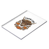 Herfst Highland Koe Met Hart Bril Notitieboek (Linkerzijde)