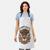 Herfst Highland Koe Met Hart Bril Schort (Gedragen)