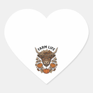 Herfst Highland Koe Met Hart Bril Sticker