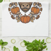Herfst Highland Koe Met Hart Bril Theedoek (Gevouwen)
