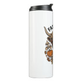 Herfst Highland Koe Met Hart Bril Thermosbeker (Gedraaid links)
