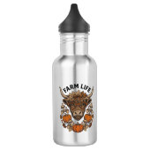 Herfst Highland Koe Met Hart Bril Waterfles (Links)