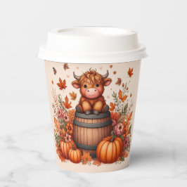 Herfst Highland Koe Papier cup Papieren Bekers