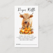 Herfst Highland Koe Schattige Baby shower Luier Ra Informatiekaartje (Voorkant)