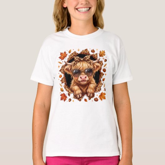 Herfst Highland Koe T-shirt (Voorkant)