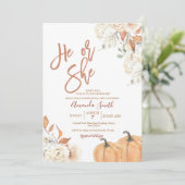 Herfst Hij of Zij Boho Pompoen Geslacht Onthullen Kaart (Staand voorkant)