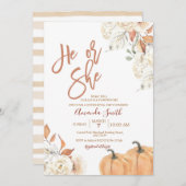 Herfst Hij of Zij Boho Pompoen Geslacht Onthullen Kaart (Voorkant / Achterkant)