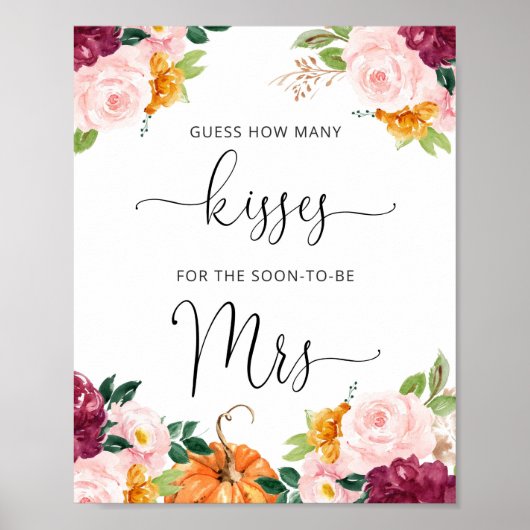 Herfst hoeveel kussen bruidsfeest spel poster (Voorkant)