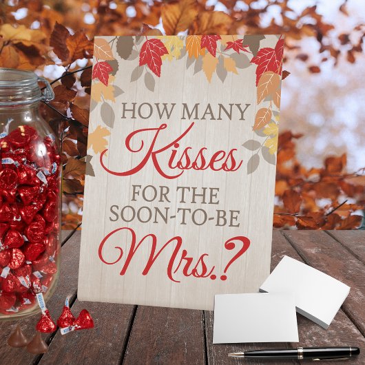 Herfst Hoeveel kussen voor Mrs Vrijgezellenfeest G Reclamebord Met Voetstuk