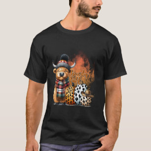 Herfst Hoezee Cowboy Herfst Pompoenen Grappige Koe T-shirt