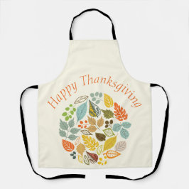 Herfst Holiday Happy Thanksgiving Colorful Leaves Schort