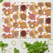 Herfst Holiday Pie Kitchen Hand Towel Theedoek (Gevouwen)