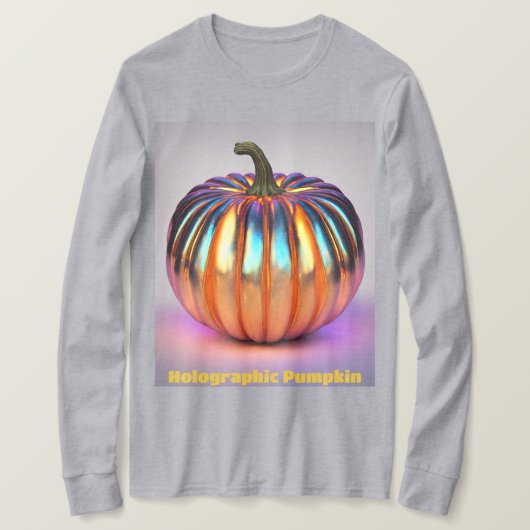 Herfst Holografische Pompoen T-shirt (Design voorkant)