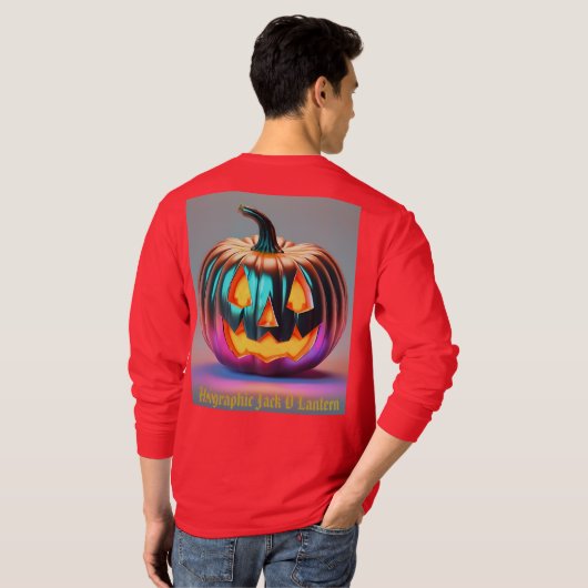 Herfst Holographic Jack O Lantern T-shirt (Achterkant volledig)