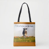 Herfst Holstein Koe Het leven is beter op het boer Tote Bag (Voorkant)
