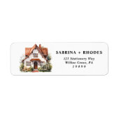 Herfst Home Housewarming Sage Mint Retouradres Etiket (Voorkant)