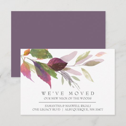 Herfst Home Moving Announge Waterverf Botanisch (Voorkant / Achterkant)