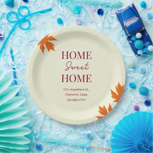 Herfst Home Sweet Home open huis Huisverwarming Papieren Bordje (Feest)