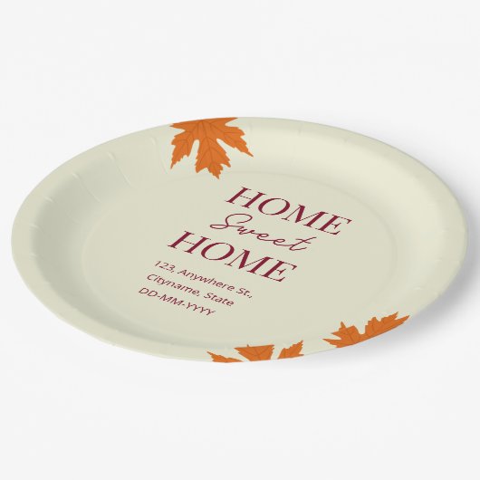 Herfst Home Sweet Home open huis Huisverwarming Papieren Bordje (Gekanteld)